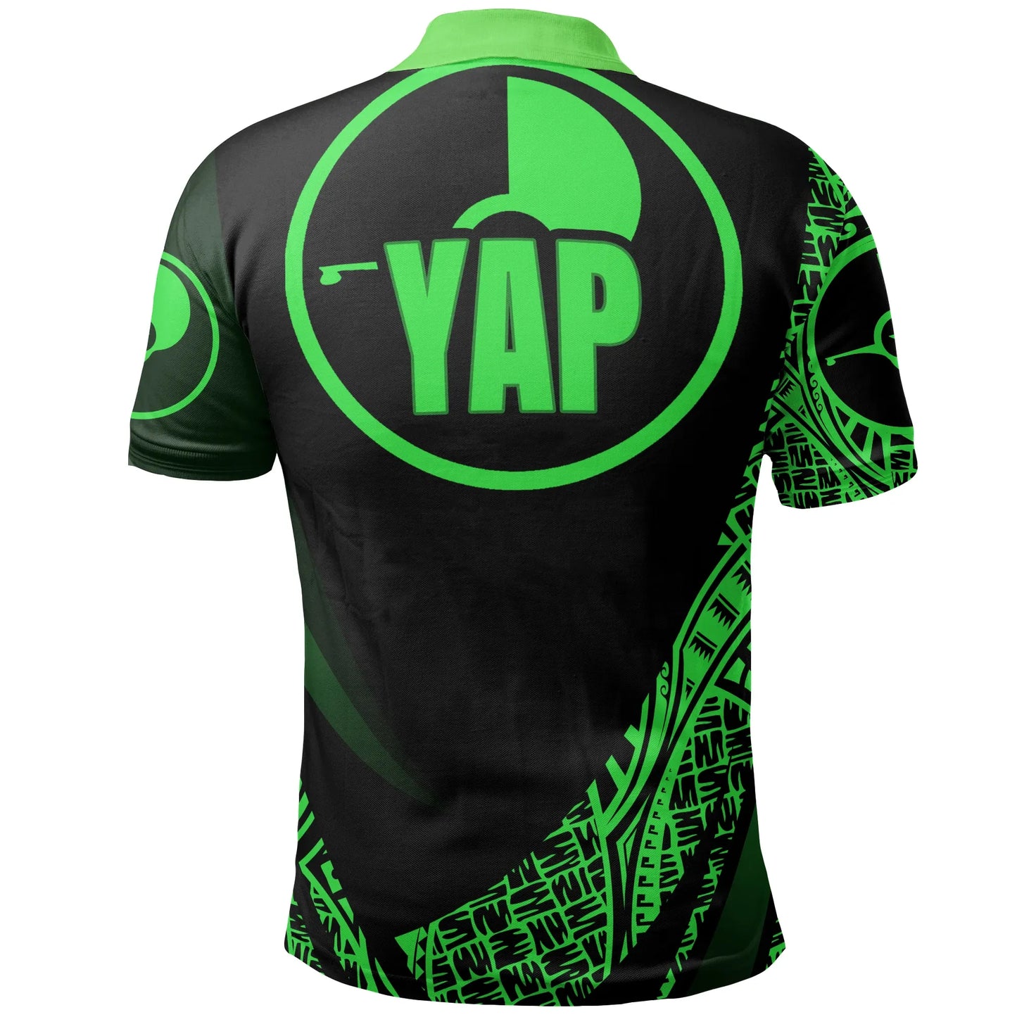 Yap State Polo Shirt - Green Polynesian Patterns Sport Style