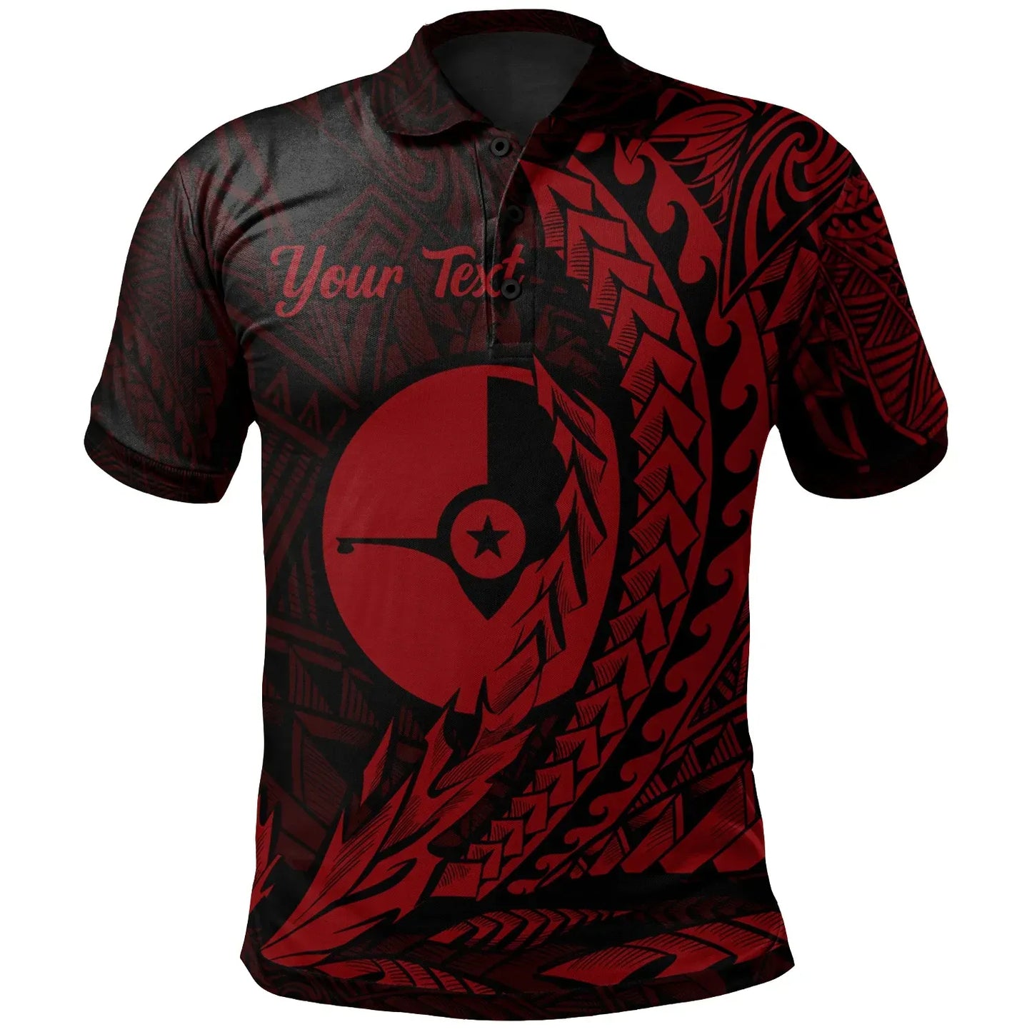 Yap State Polo Shirt - Red Custom Personalised Wings Style