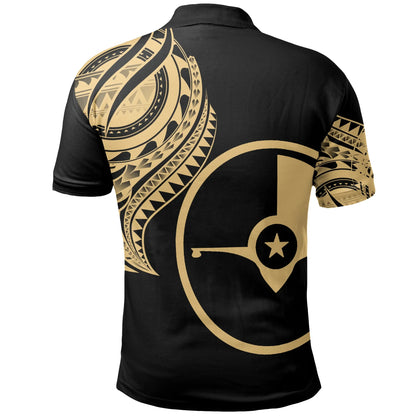Yap State Polo Shirt - Yap State Tatau Gold Patterns