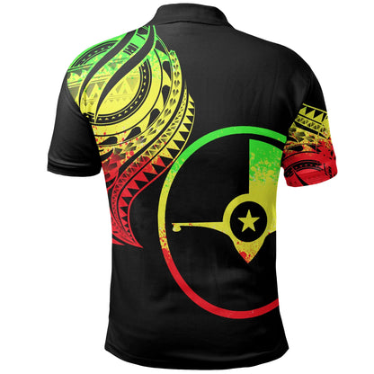 Yap State Polo Shirt - Yap State Tatau Reggae Patterns