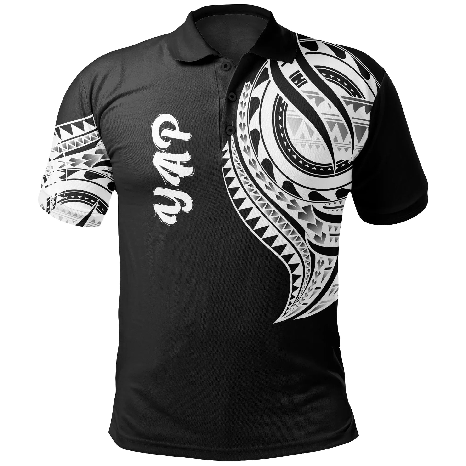 Yap State Polo Shirt - Yap State Tatau White Patterns