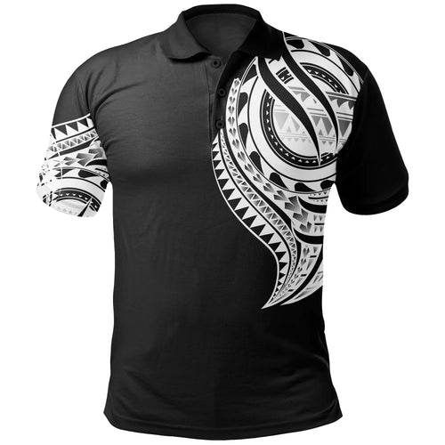 Yap State Polo Shirt - Yap State Tatau White Patterns With Coat Of Arms