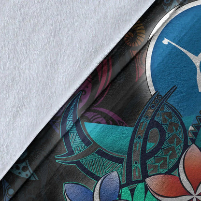 Yap State Premium Blanket - Plumeria Flowers Style
