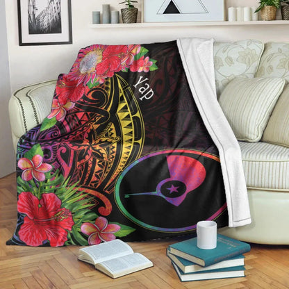 Yap State Premium Blanket - Tropical Hippie Style