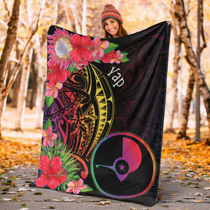 Yap State Premium Blanket - Tropical Hippie Style