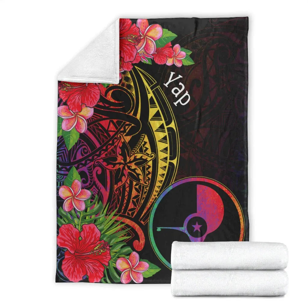 Yap State Premium Blanket - Tropical Hippie Style