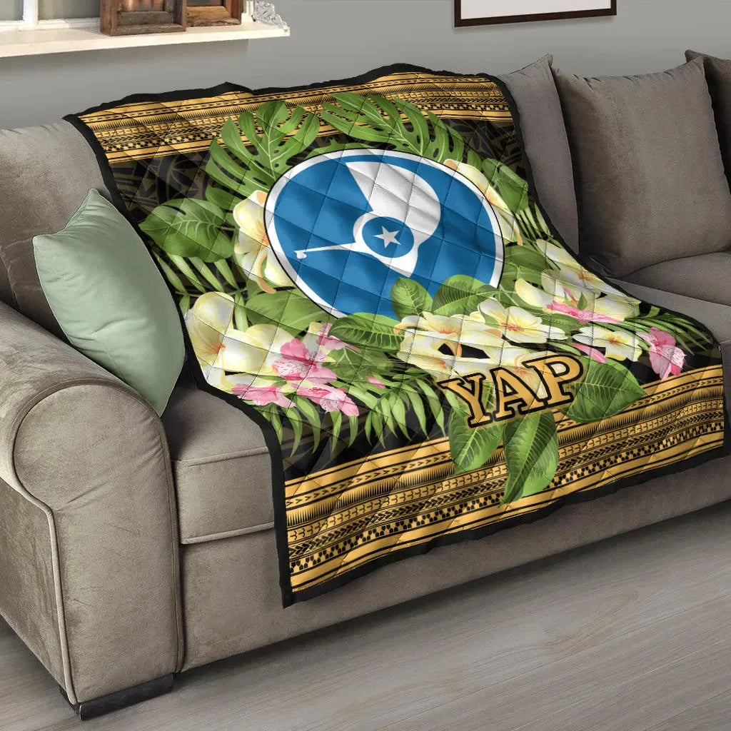 Yap State Premium Quilt - Polynesian Gold Patterns Collection