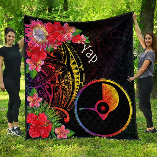 Yap State Premium Quilt - Tropical Hippie Style