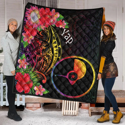 Yap State Premium Quilt - Tropical Hippie Style