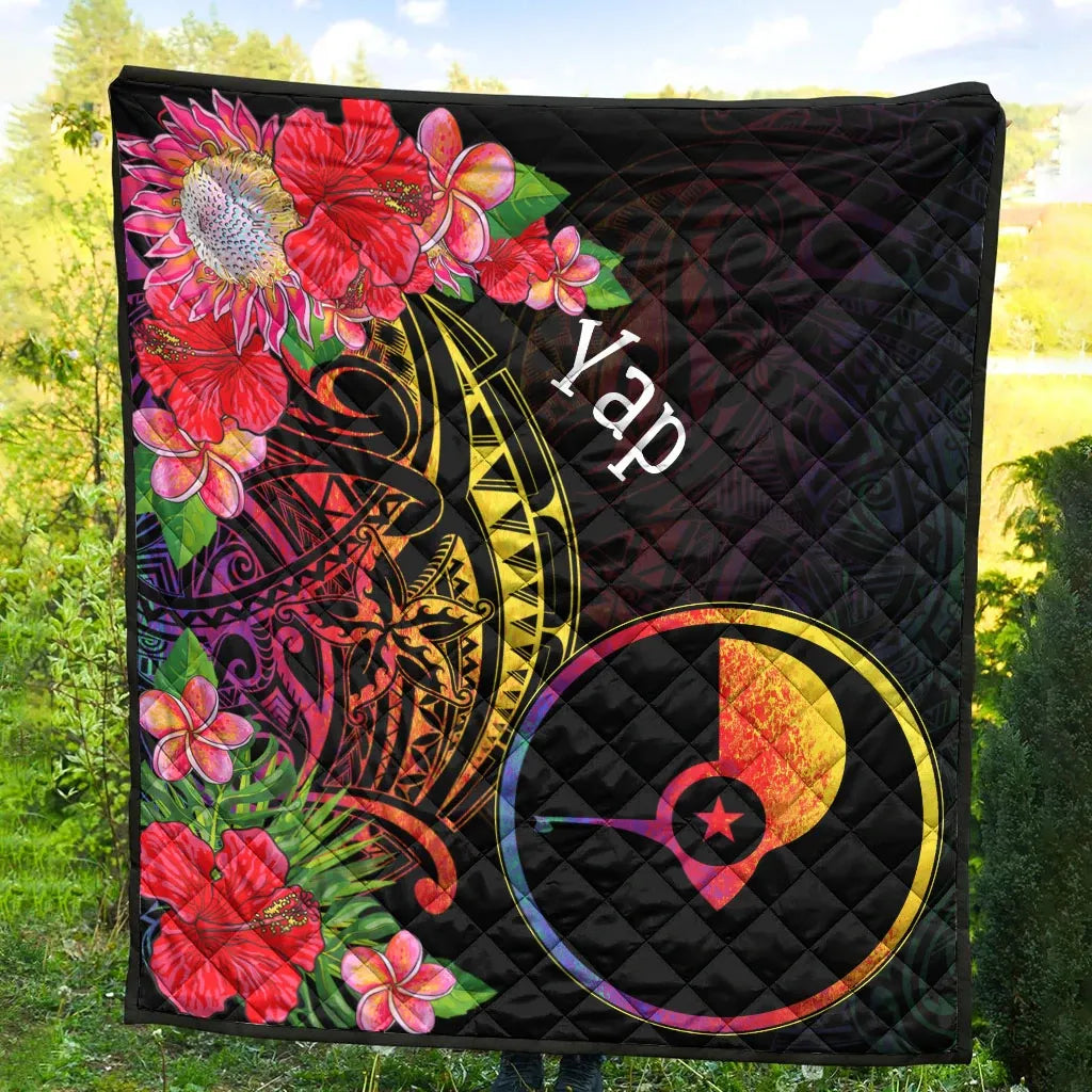 Yap State Premium Quilt - Tropical Hippie Style