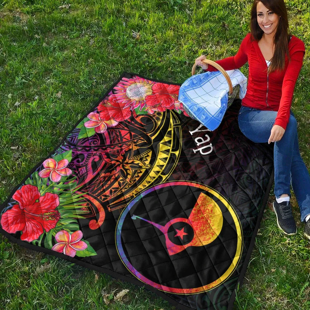 Yap State Premium Quilt - Tropical Hippie Style