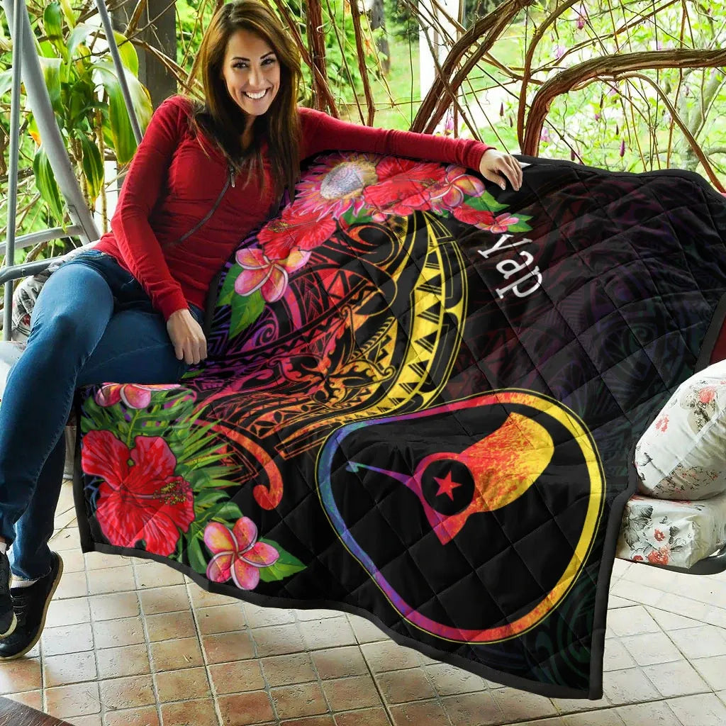 Yap State Premium Quilt - Tropical Hippie Style