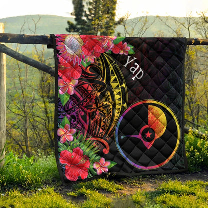 Yap State Premium Quilt - Tropical Hippie Style