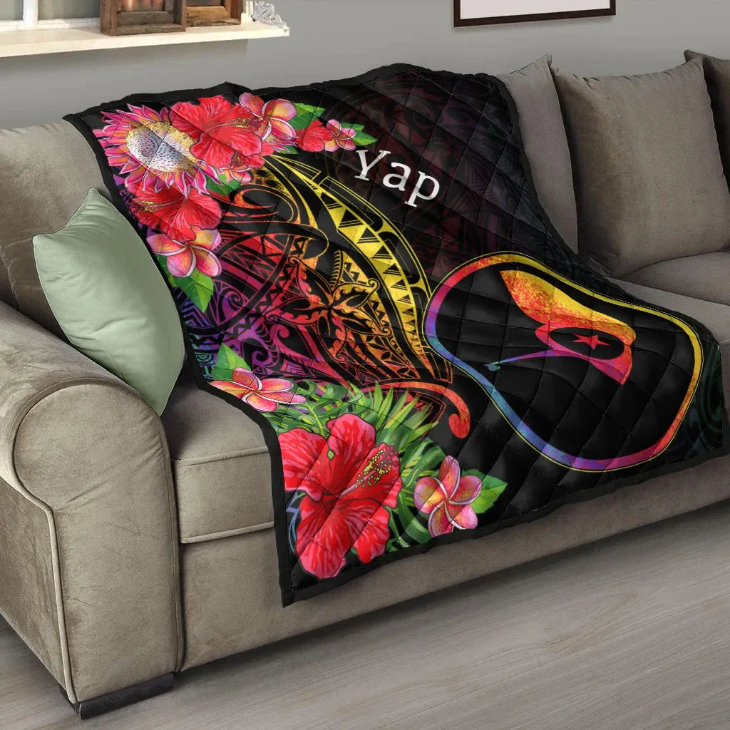 Yap State Premium Quilt - Tropical Hippie Style