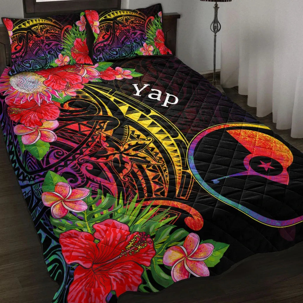 Yap State Quilt Bed Set - Tropical Hippie Style