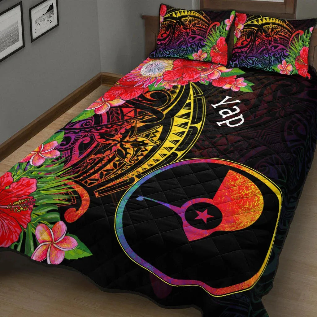 Yap State Quilt Bed Set - Tropical Hippie Style