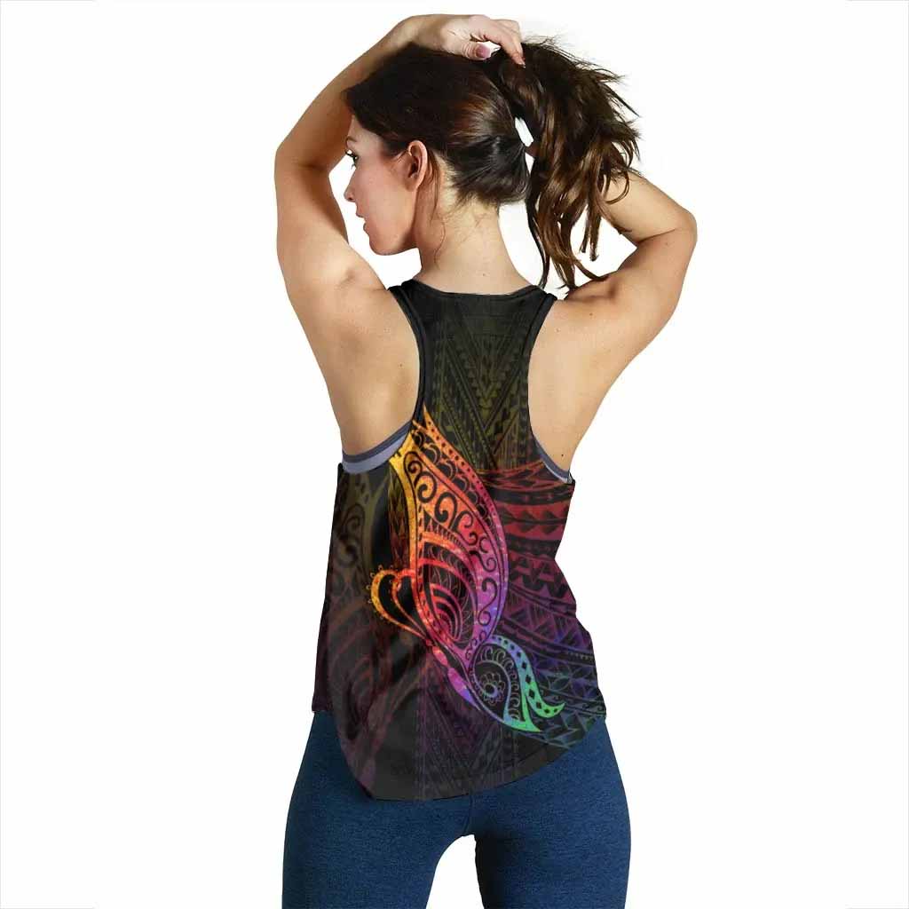 Yap State Women Racerback Tank - Butterfly Polynesian Style