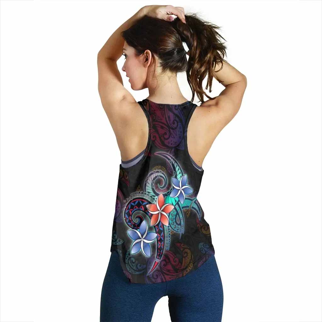 Yap State Women Racerback Tank - Plumeria Flowers Style