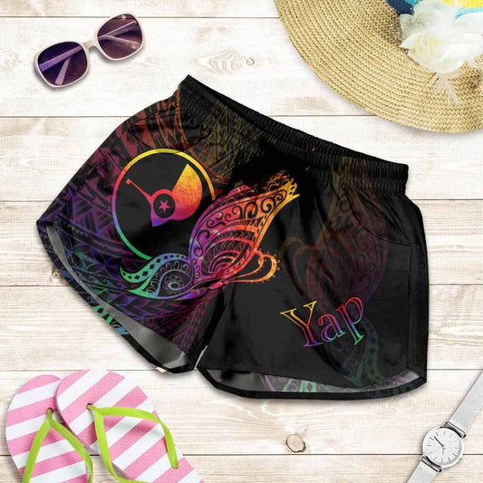 Yap State Women Shorts - Butterfly Polynesian Style