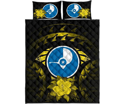 Yap Polynesian Quilt Bed Set Hibiscus Yellow