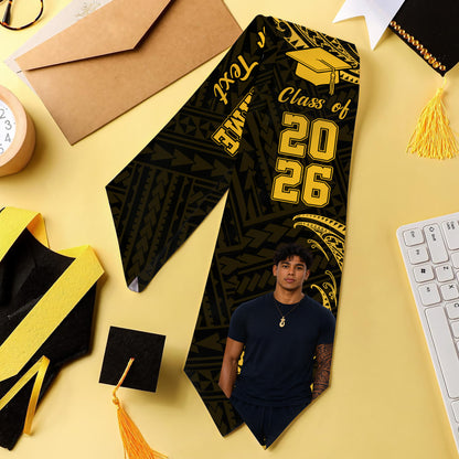 Hawaii Graduation Stole Custom Class 2026 Tribal Wave