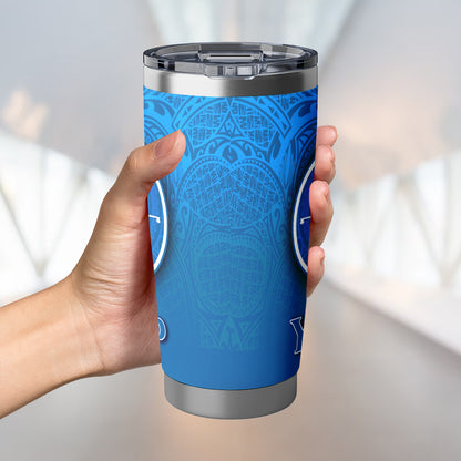 Yap Islands Flag Color With Traditional Patterns Tumbler